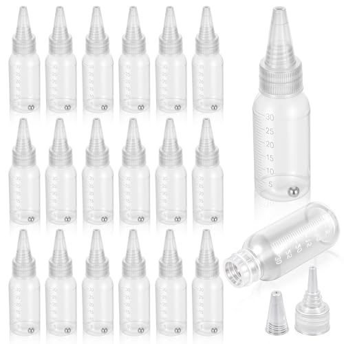 20Pcs Airbrush Paint Bottle Jar 1oz/30ml Plastic Paint Container,with Ball