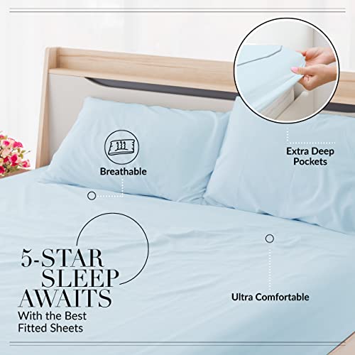 Beckham Hotel Collection Queen Fitted Sheet, Set Of 2 Sheets With Deep Pockets, White #TOP1
