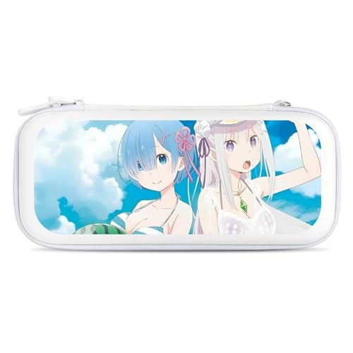 Switch保護カバー ラム レム ビキニ スイッチケース 収納バッグ スイッチ 保護ケース ゲームカード収納 小物収納 防水 防塵 防汚 耐衝撃 持ち運び便利 旅行用 全面保護white-style