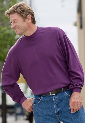 KingSize Men's Big & Tall Mock Turtleneck Long-Sleeve Cotton Tee3