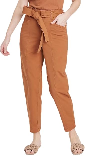 A New Day Womens High-Rise Tapered Ankle Tie-Front Pants -