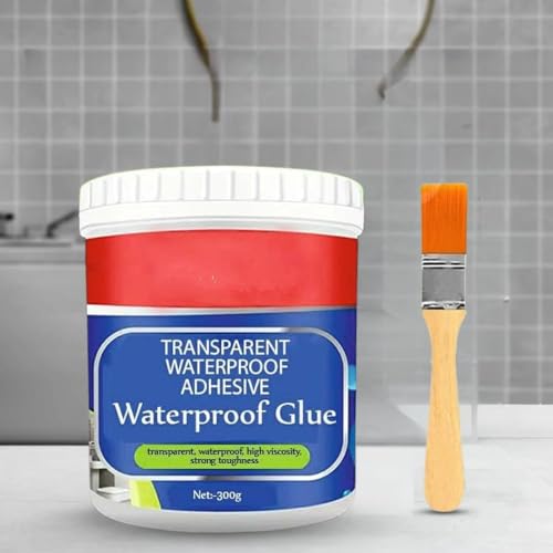 Image of Leawall Waterproof Glue for Leakage Crack Seal Glue with Brush, Transparent Waterproof Resin Epoxy for Roof Leakage, Crack Seal Agent, Roof Water Leakage Solution, Elephant Shield Liquid Rubber(2 Pcs)