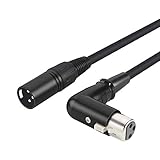 CableCreation 10 Feet Right Angle XLR Female to Male Cable, Microphone Balanced XLR 3pin Female to Male,Black