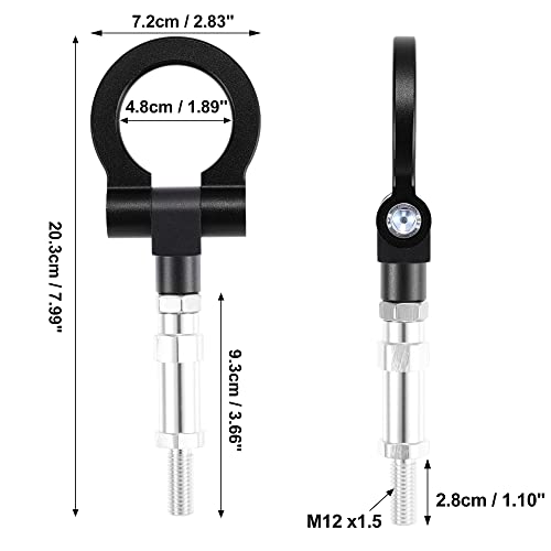 X Autohaux Black Aluminum Alloy Circle Shape Front Rear Bumper Trailer Ring Eye Towing Tow Hook Screw For Honda Fit S2000 For Acura Tl #TOP2