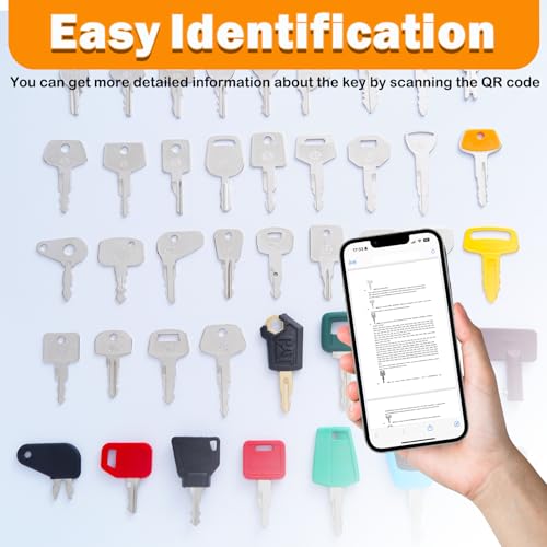 Image of 42 Heavy Equipment Key Master Set, Construction Machine Ignition Keys | Fit CAT Caterpillar Volvo JCB JLG John Deere Hyster Komatsu Kubota Yanmar Daewoo Takeuchi Ford New Holland and More