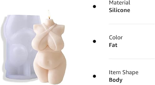 Miniatura 3 de TOPYS Molde de vela de resina de silicona para cuerpo femenino, molde de vela de cuerpo sexy para mujer, molde de chocolate, figura curvada de