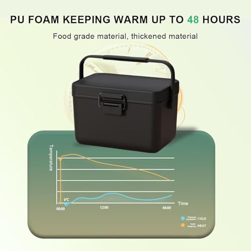 Isolierte Kühlbox - Harte Lunchbox mit Griff für Camping, Reisen und Zuhause - Perfekt für Essen und Getränke unterwegs