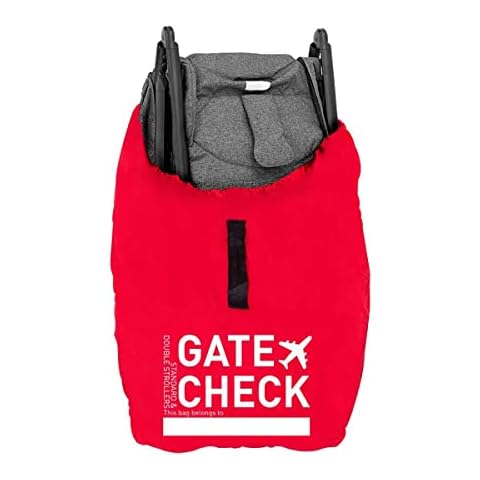 Pram Travel Bag Gate Way Check Protector for Standard and Double Prams Stroller Airplane Travel Holiday Waterproof Universal Size Easy to Use Red Sack Cover
