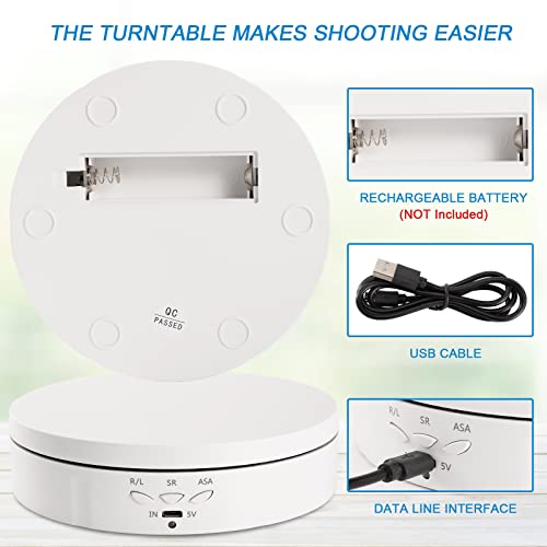 Image of 5.74 Motorized Rotating Display Stand for Jewelry 22lbs Load 360 Degree Electronic Turntable Display Stand with USB Charging Port for Photography Products,3D Model,cake