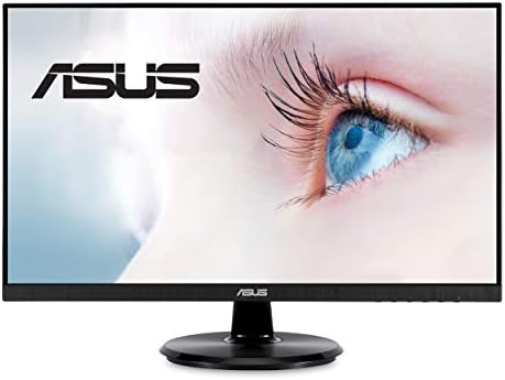 ASUS VA24DQ 23.8” Monitor, 1080P Full HD, 75Hz, IPS, Adaptive-Sync/FreeSync, Eye Care, HDMI DisplayPort VGA, Frameless, VESA Wall Mountable