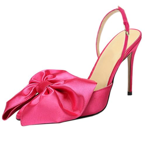 Women's Bow-Knot Pointed Toe High Heel Stiletto Pumps Dress Party Ladies Sandals Shoes