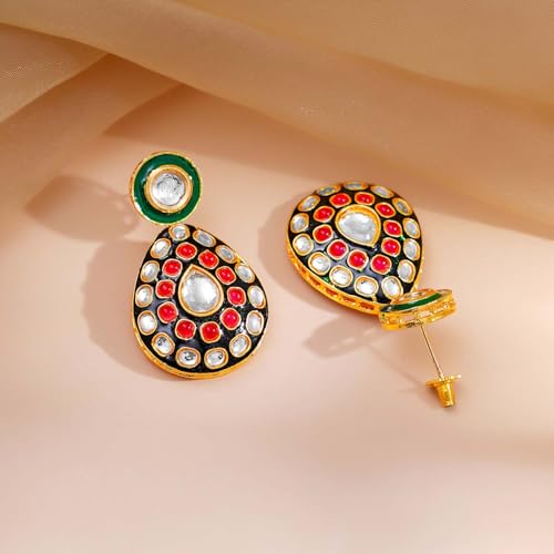 Image of Rubans Kundan Necklace Set Traditional Jewellery Gift for Women & Girls