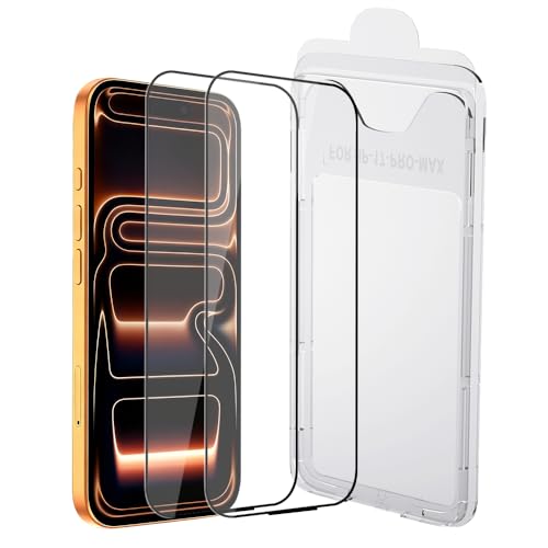 HYGAMOCC 9H+ KX iPhone 17 Pro Maxp XN[veN^[ NX^NAHD ʒu킹t[ 3St tJo[KX [2pbN]