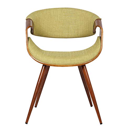 Armen Living Butterfly Dining Chair In Green Fabric And Walnut Wood Finish & Jaguar Dining Chair In Charcoal Fabric And Walnut Wood Finish, Charcoal/Walnut Finish #TOP2
