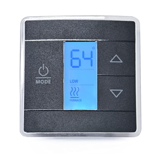 Lrichy RV Thermostat Replacement Compatible with Dometic CT Thermostat 3316250.712, 3-Wire Single Zone Wall Digital Thermostat Control for Cool/Heat, 12V DC, Touch-Sensitive, Blue Backlight, Frosted