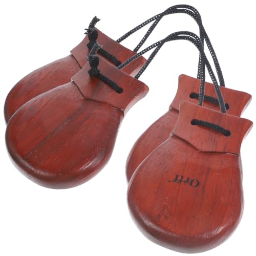Kisangel Castañuelas Españolas de Madera de Peral Maciza Instrumento de Percusión para Adultos 2 Unidades sin Mango Sonido Nítido para Actuaciones Fiestas y Ocio Musical