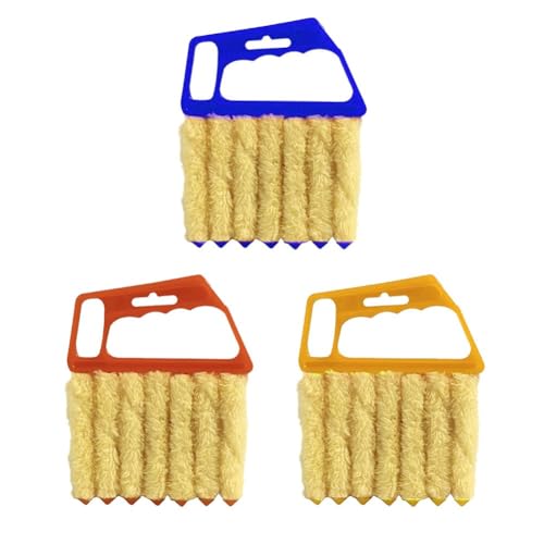 Brosse de nettoyage en microfibre pour stores vénitiens avec poignée amovible pour la maison et le bureau Orange