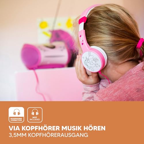 Lenco SCD-24 Stereo UKW-Radio mit CD-Player und Teleskopantenne rosa