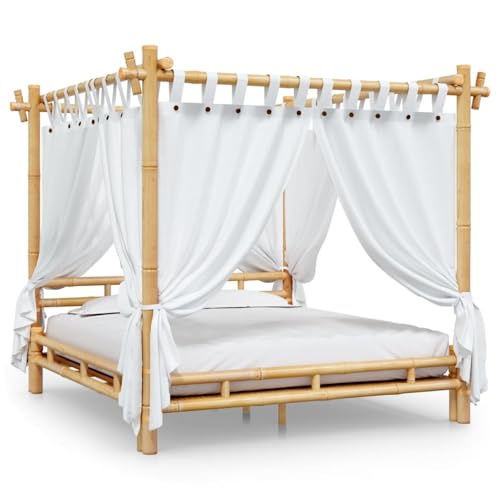 Homgoday Himmelbett 180x200 cm Bambus Bambusbett Model340052