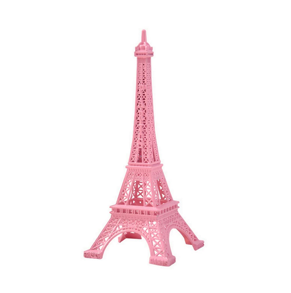 AOLI Paris Eiffel Tower France Style Figurines Statue Landscrape Model Photo Props Sculpture (Pink,13cm)