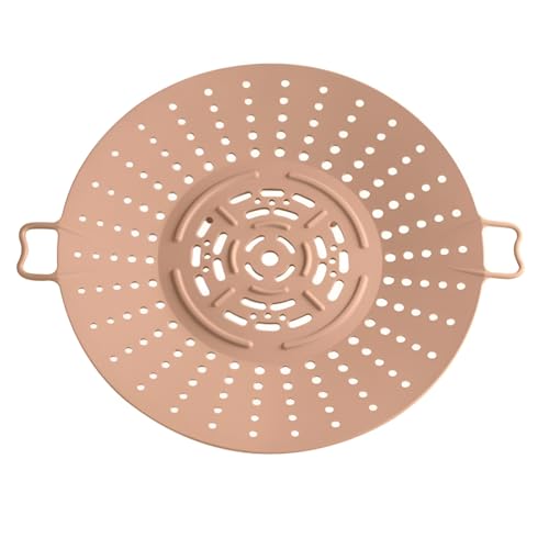Korean Made Silicone Steamer Basket 10” – Flexible Food-Grade Silicone Pot Insert, Heat Resistant to 482°F, Non-Slip & Dishwasher Safe (brick red)