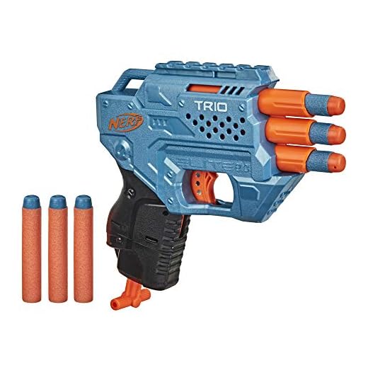 NERF Elite 2.0 Trio SD-3 Blaster - Includes 6 Official Darts - 3-Barrel Blasting - Tactical Rail for Customizing Capability