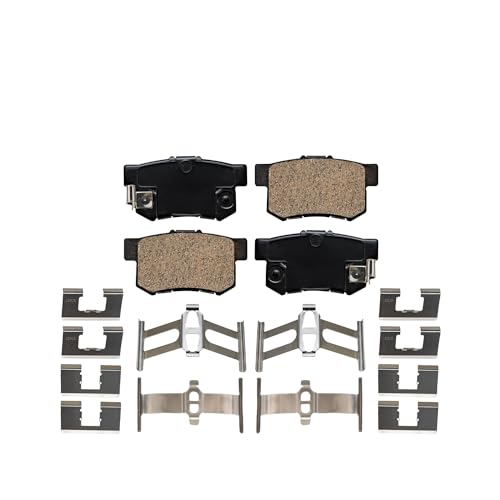 Image of Detroit Axle - Rear Ceramic Brake Pads Replacement for Honda Civic Accord | Prelude CR-Z S2000 Acura Legend TSX RSX Integra CL CSX EL ILX TL Vigor Suzuki SX4 Kizashi
