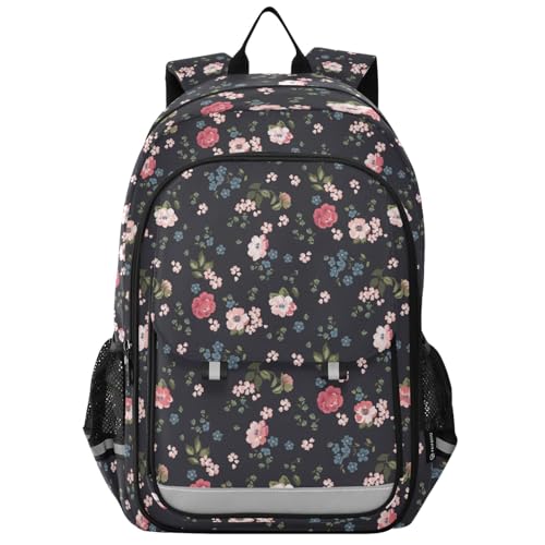 Sac à dos ordinateur portable enfants avec motif fleur rose