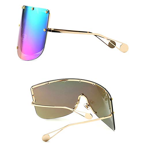 mincl/ Vintage Retro Shield Visor Sunglasses Women 2019 Oversized Windproof Glasses One Peice Big Frame Goggles Sun Glasses3