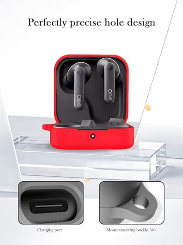 Image of Xcreo Soft Silicone Headphones Case Cover With Keychain For CMF By Nothing Buds Pro 2 (Orange)