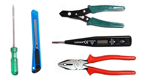 Taparia TK022 MDT-81, WS-06, 1621-8, 905, SKE-9 Digital Line Tester, Knife, Screwdriver 2 In 1, Combination Plier 8" Set (B0CKW63N8H) Amazon Price History, Amazon Price Tracker