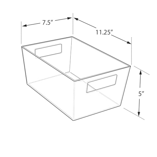 Image of Azar Displays 556237 Large Clear Plastic Organizer Storage Tote Bin with Handle, Pantry Storage, Kitchen and Fridge Organizer, Cabinet and Drawer Container 11.25 inch inchW x 7.5 inch inchD x 5 inch inchH inch, 4-Pack
