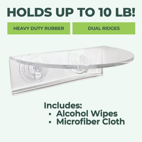 Image of Window Garden Veg Ledge - Window Shelf for Plants, Clear Acrylic Shelves - Suction Cup Indoor Plant Holder - Glass Window Sill Extender for Microgreens Kit, Seed Starter Pots, Planters (1 Pack)