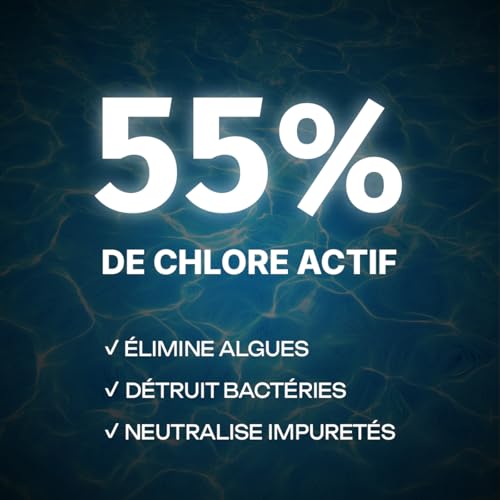 Llofer - Chlore Choc Piscine Granulés 5kg – Désinfection Rapide et Efficace – Traitement Choc Eau Verte – Compatible Tous Types de Piscines – 55% en Chlore Actif – vue 4