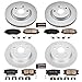 Power Stop CRK4101 Front and Rear Coated Brake Rotors and Ceramic Brake Pads Kit For 2006-2018 Toyota Rav4 [Application Specific Models with 3rd Row Seat