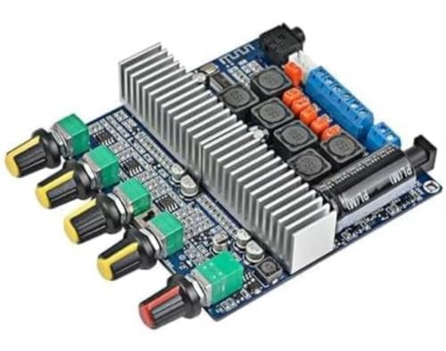 Image of TPA3116D2 2.1 Channel Bluetooth 5.0 Digital Audio Amplifier Board, 50W+50W+100W Class D Stereo Amplifier Module with Bass, Treble & Volume Control, DC 12V-24V