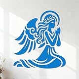 Stickers lettrage silhouettes d'anges 54.6x60.6cm Stickers pour vitres Bleu