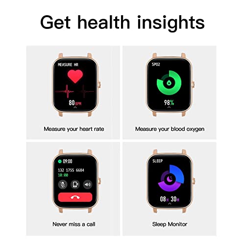 Bctemno Smart Watch(Answer/Make Call), Usb Charging Waterproof Smartwatches Fitness Watch With Heart Rate Sleep Monitor Blood Oxygen For Android Phones And Ios Phones Women Men #TOP4