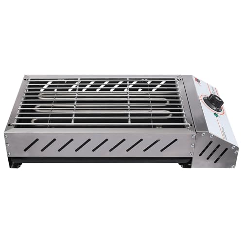Czyurachel SC-JHD9-T - Barbacoa eléctrica (2500 W, 42,5 x 22 cm, con luz indicadora, color plateado
