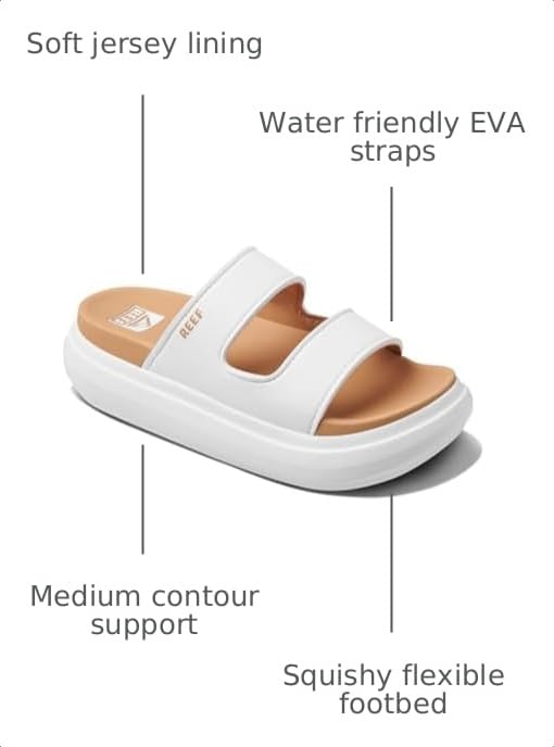Image of REEF Cushion Bondi 2 Bar Women's Slide Sandal, Lightweight and Supportive Footbed, Water Friendly