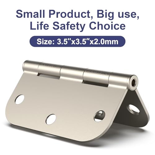 Treasem 18 Pack Rounded Satin Nickel Door Hinges, 3.5 x 3.5 Inch Hinges with 5/8" Radius Corners, Durable and No Squeak Hinges, for Home Interior, Exterior Doors and Commercial Use by Treasem - Image 5