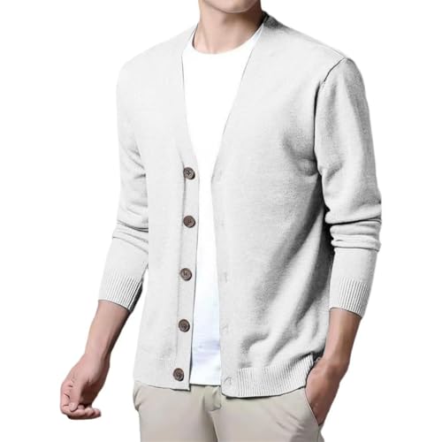 Men's Cardigan Sweaters V Neck Vintage Single Breasted Casual Knit Sweater Cardigans2