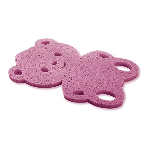 Esponja Assento para Banheira Espuma Antiderrapante Banho Bebê Ursinho - Adoleta Rosa