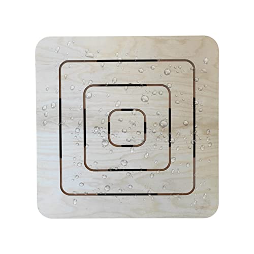 Pedana Doccia in Legno Okumè, Piatti Doccia con Piedini Antiscivolo, Tappetino Poggiapiedi Sauna Piscina Bagno, Diverse Dimensioni (50x50)