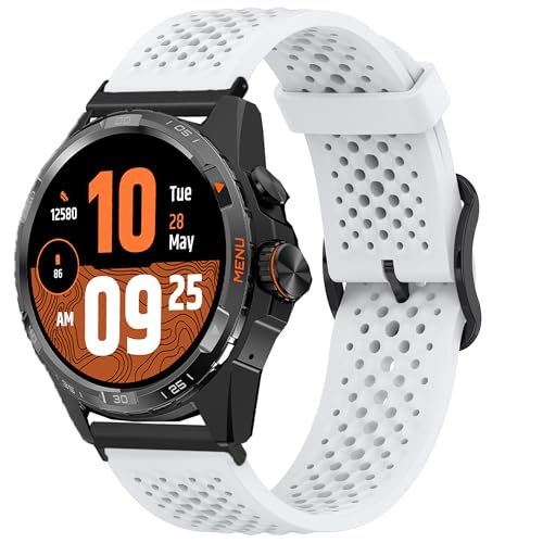 Bracelet en silicone 20mm 22mm 24mm avec boucle métal pour TicWatch Atlas et Pro 5