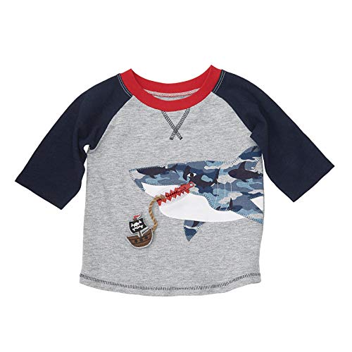 T-shirt requin à manches longues vêtement automne bébé garçon gris