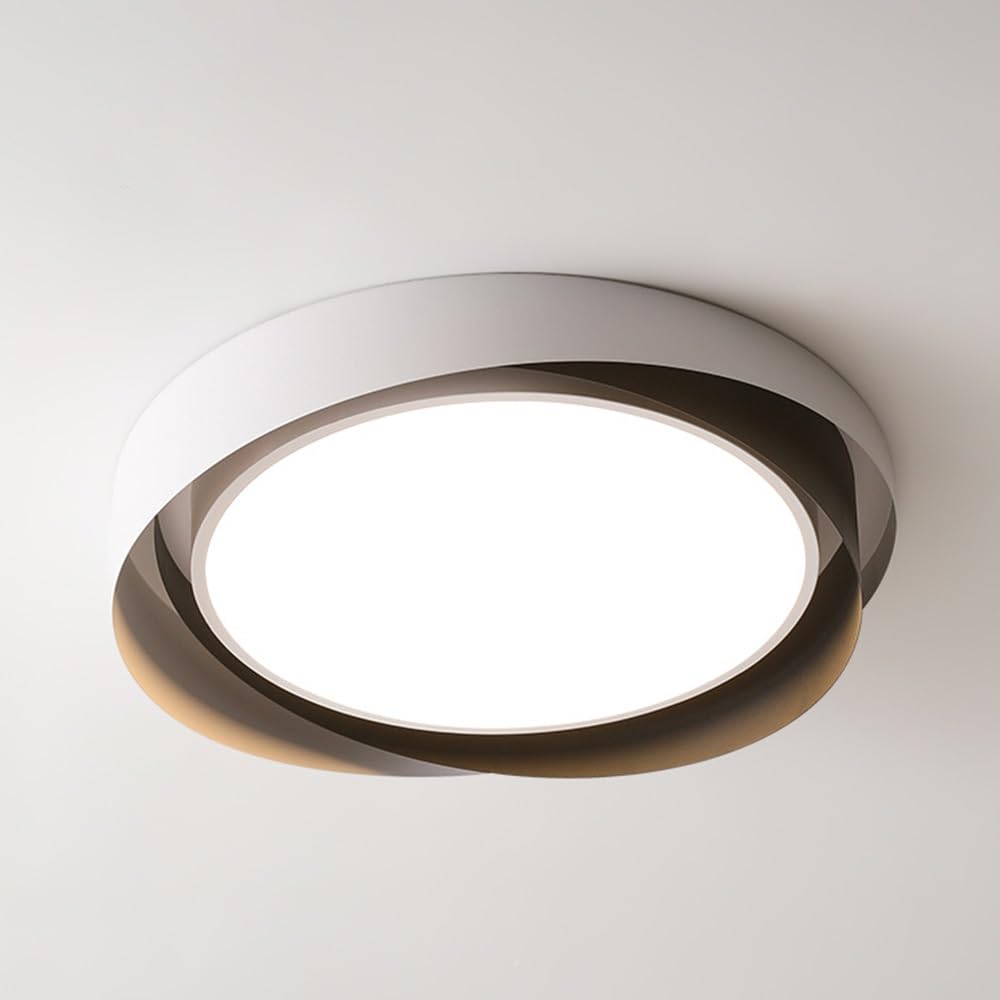Plafonnier LED minimaliste 40cm rond noir et blanc dimmable