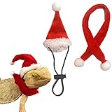 SEIS Bearded Dragon Lizard Halloween hat and Wings Harness Reptile Santa Hat with Scarf Christmas...