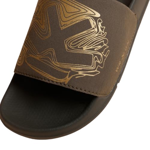 Image of WROGN Men's Anti-slip Sliders | Lightweight EVA Sole | | Gold HD Print