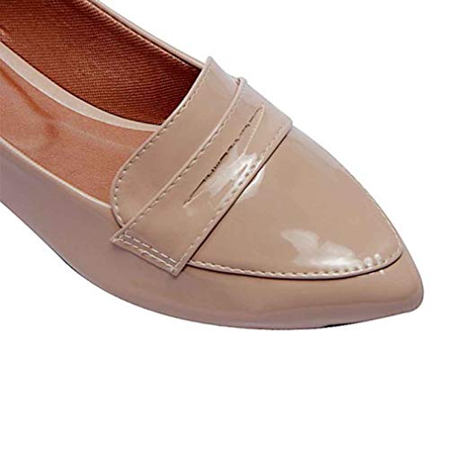 Mocassim Verniz Bico Fino Nude 39 Sapatilha